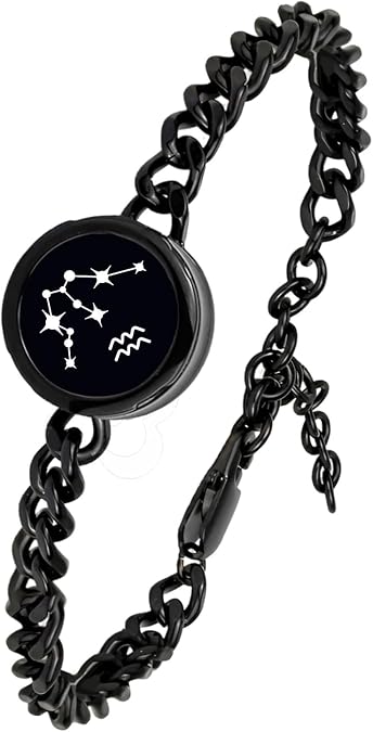 Single Bracelet Long Distance Touch Bracelets Jewelry, Remote Smart Love Bracelet,Send SOS SMS Relationship Bracelets constellations for Couples Lovers Friends Valentine's Day Gifts Black / Silver