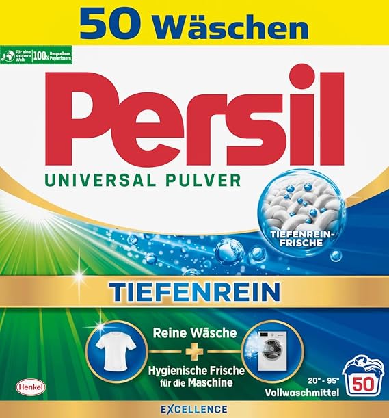 Persil Universal Detergent Powder (50 Loads | 6.6 lbs | 3 kg) - All-in-one Solution For Deep Clean Freshness - Freshness For The Machine And Laundry