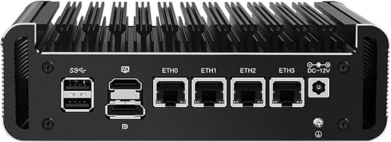 4 Port i226 2.5G Firewall Micro Appliance, Fanless Firewall Mini PC Core I3 N305, HDMI, DP, 8xUSB, AES-NI VPN Router Support pfsense Openwrt, WiFi Slot, Barebone