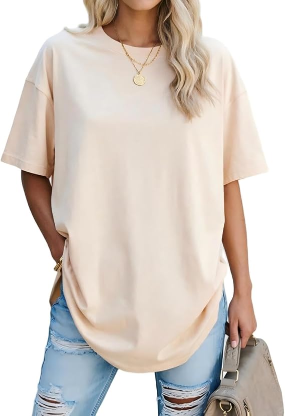 luwita Oversized T Shirts for Women Loose Fit Crewneck Short Sleeve Tops Summer Casual Blouse Y2K 2026 Basic Tees