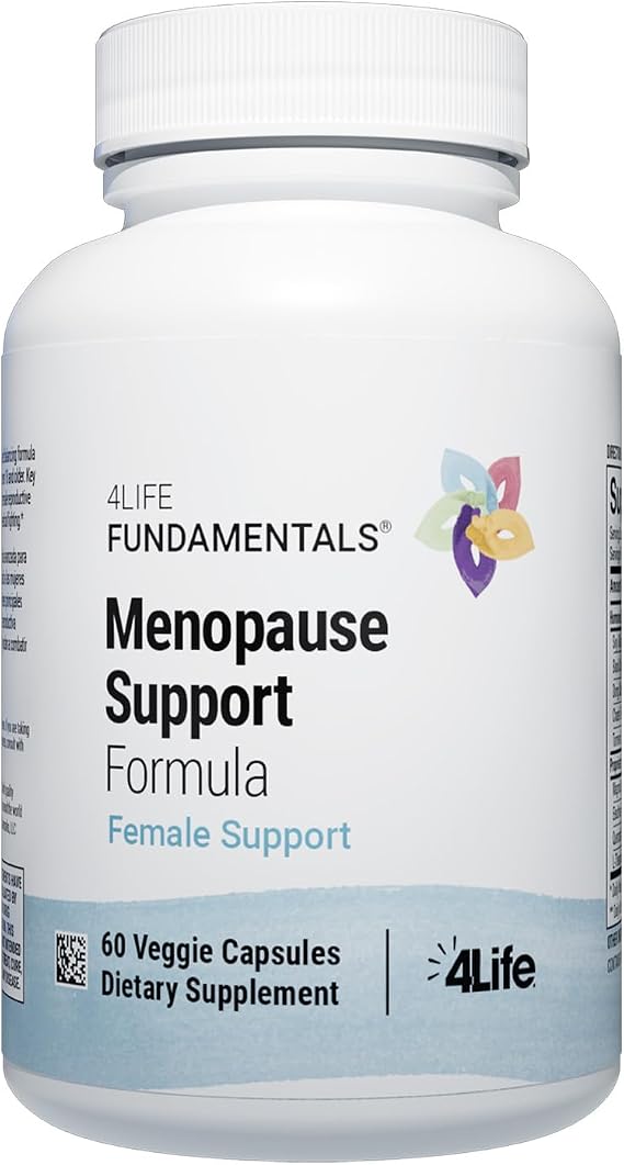 4Life Menopause Support Formula Women's Hormone Balance, 60 Veggie Capsules | Soy isoflavones, Supplements for Women, Hrt, L-Theanine, Chaste tree, Black Cohosh, Quercetin, Turmeric, Healthy Life