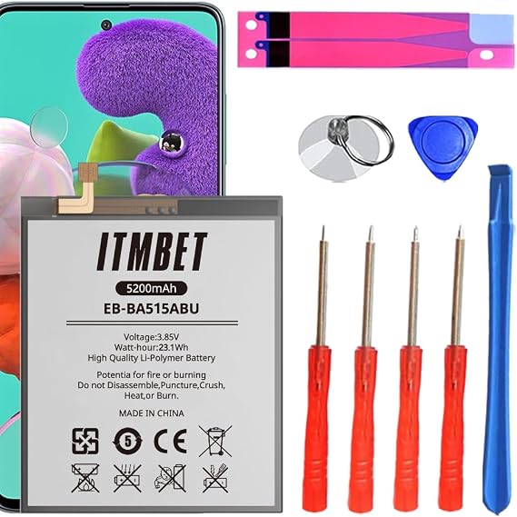 [5200mAh] Galaxy A51 Battery, EB-BA515ABY Battery with Repair Kit