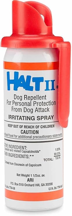 HALT II DOG REPELLENT SPRAY Repeller 1.5 oz Stop Agressive Dog Attack BIKE BICYCLE