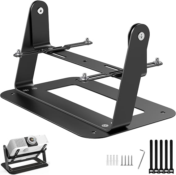 DAWASAPAT Desktop Foldable Stand, Universal Projector Ceiling Mount with Adjustable Plate Arms, Wall Mount with Cable Ties for Home and Office Projector