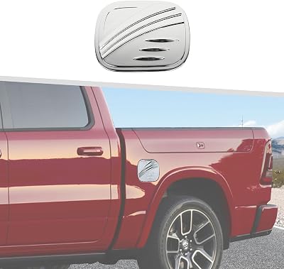 Fuel Tank Cap Gas Cover Trim Fit for Dodge Ram 2018-2024 Chrome