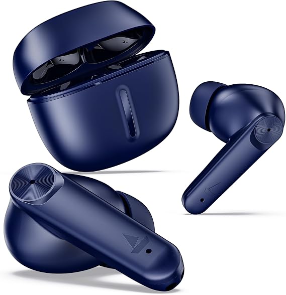 boAt Airdopes Max TWS Earbuds with 100 HRS Playtime, Quad Mics with ENxTM Tech, BeastTM Mode(50ms Low Latency), ASAPTM Charge, Bluetooth v5.3 and IWPTM (Bold Blue)