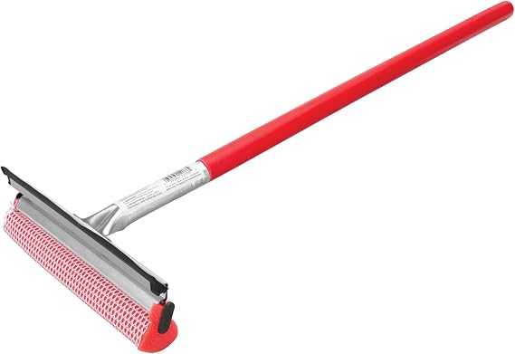 Performance Tool W1466 All-Purpose Squeegee With 8-Inch Squeegee Head and 20-Inch Handle | Features tough rubber blades and a durable zinc-plated body. Ideal for home and automotive window washing