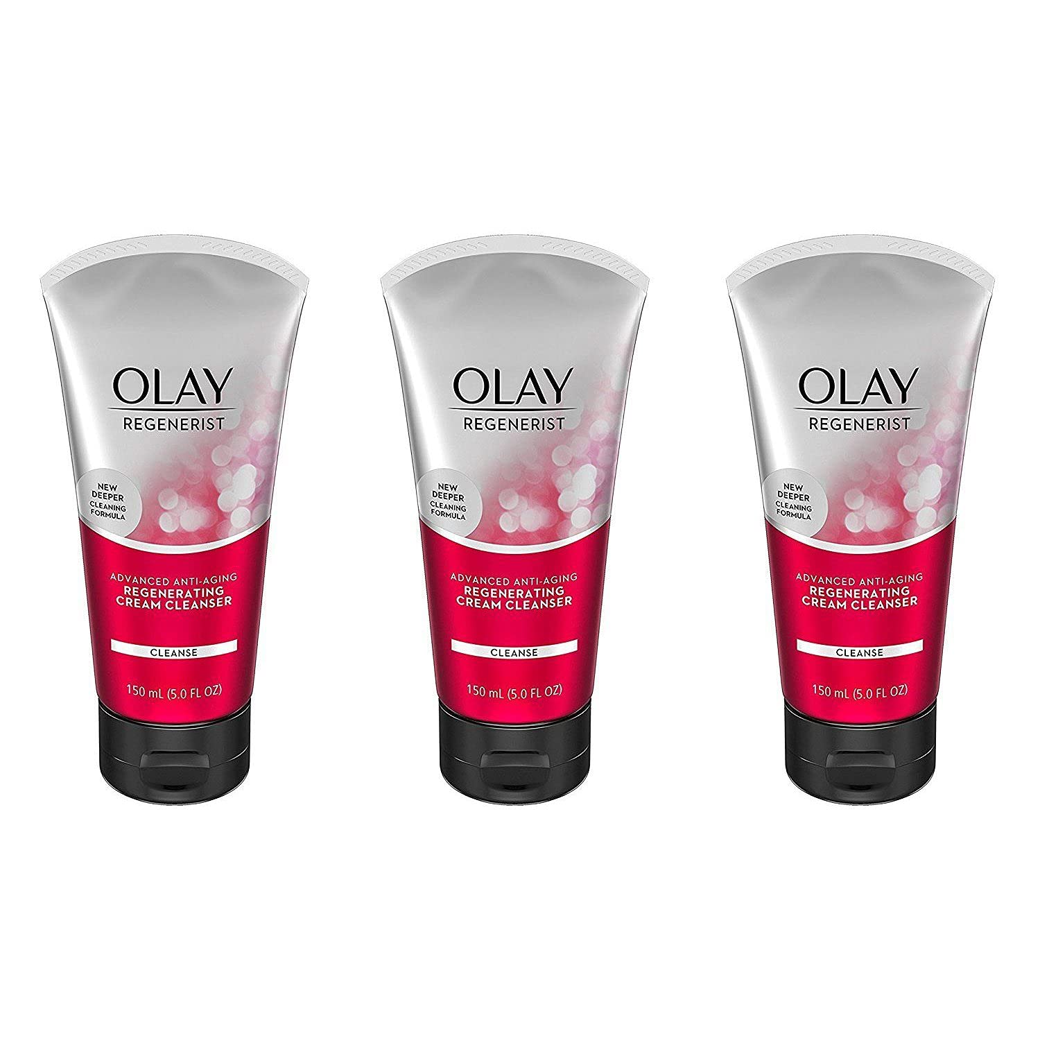 Olay Regenerist Regenerating Advanced Anti Aging Cream Facial Cleanser 5 oz Pack of 3