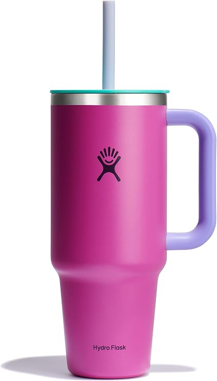Hydro Flask 40 Oz Travel Tumbler with Handle, Lid and Straw - Insulated Stainless Steel in 40 Oz Holiday Punch