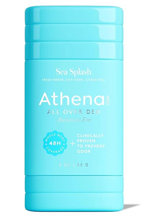 Athena Club All Over Deodorant, Sea Splash Scent, Aluminum-Free Whole Body Deodorant Stick, 2.6 oz (1 Pack)