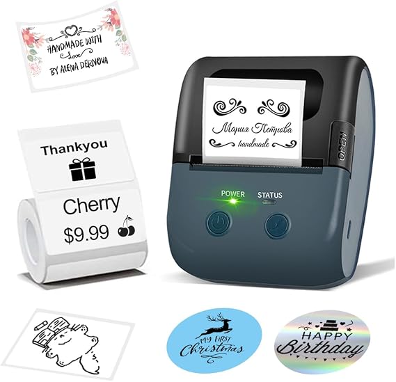 Label Maker - 2 Inch Thermal Label Printer L7 Portable Bluetooth Label Maker with Tape,Support with Android&IOS, Easy to Use for Office, Home, Business, Clothing, Address, Mailing(with 1 Roll Label)