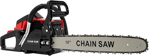 58CC Gas Chainsaw,18-Inch Professional Chainsaw with 2-Cycle Engine,Handheld Cordless Petrol,for Forest, Wood, Garden and Farm Cutting Use
