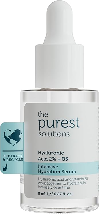 The Purest Solutions Yoğun Nemlendirme ve Dolgun Görünüm Etkili Yenileyici Hyalüronik Asit Cilt Bakım Serumu, Seyahat Boy 8 ml