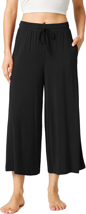LazyCozy Womens Bamboo Viscose Cooling Capri Pajama Pants