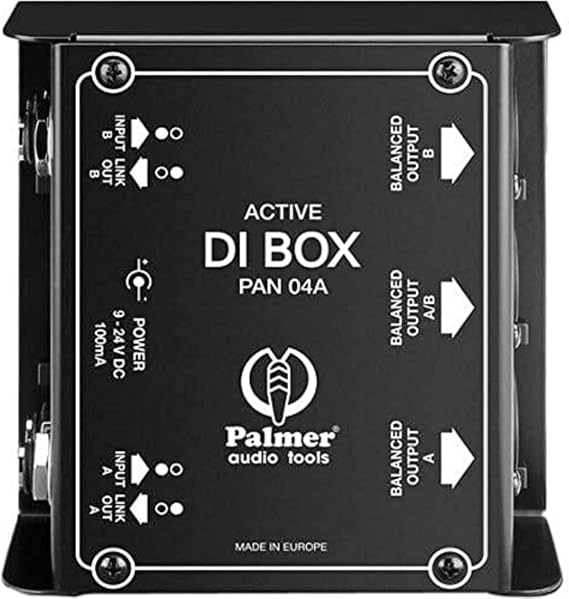Palmer PAN 04 A - Active DI box for guitar, bass, keyboards and live audio applications, black