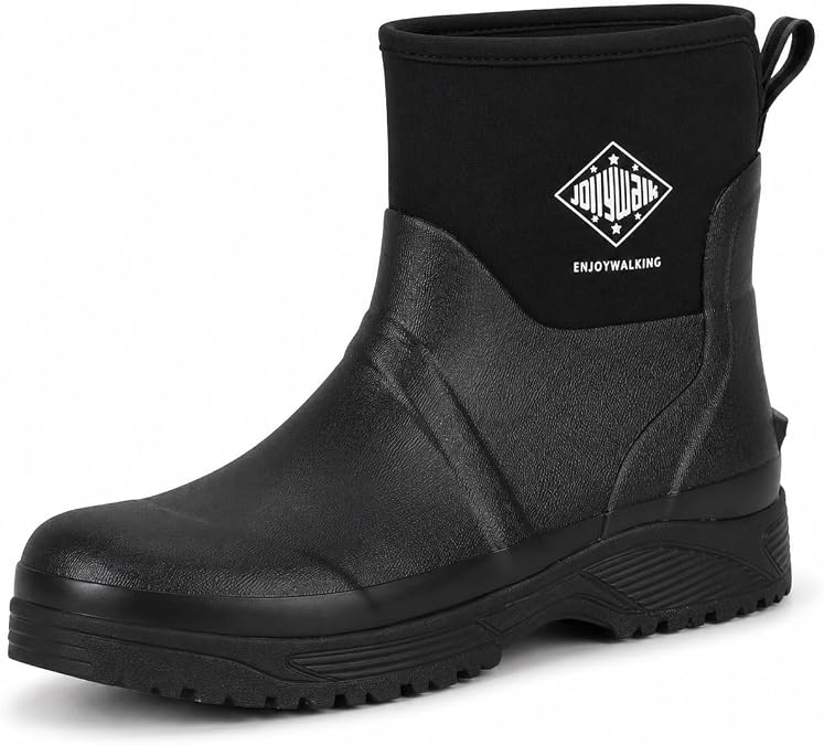 Men's Waterproof Rain Boots, Slip-On Boots
