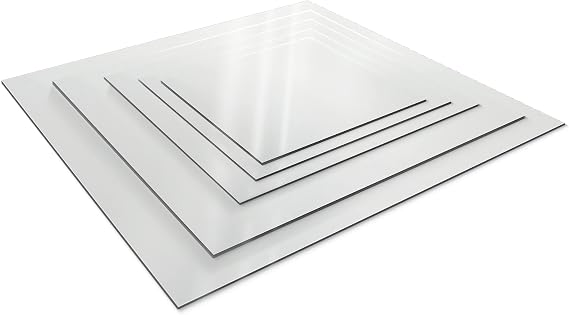SPEEDYORDERS Acrylic Mirror Sheet Plexiglass 2 Qty - 8.5 x 11 Inches, Sharp Corner Silver Shatterproof Mirror Plastic Mirrors for Wall Ideal for Decoration, Craft, Home, Camping, Fun House
