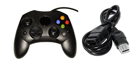 Black XBox Original Controller Bundle - Controller and Extension Cable - by Mars Devices