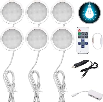 JUTTAUTO Jutta Premium 12V Interior Spot Ceiling Roof Light Remote Control Cabinet Kitchen Wardrobe Cupboard Showcase Bookcase Lamp For RV Caravan Camper Van Motorhome Yacht Boat T4 T5 T8