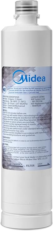Midea MIWF8200 Refrigerator Water Filter, 200 Gallon