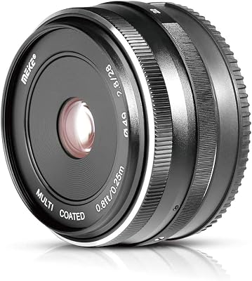 VK-28mm F2.8 M43 Fixed Manual Focus Lens Compatible with Panasonic Lumix Olympus Mirrorless Cameras E-M1 E-PL GH4 GH5 GH6 GX8 GF3 GF2 GF1 GX1X GM1 G6 G7 GX7 GM5 with Voking Lens Cleaning Cloth