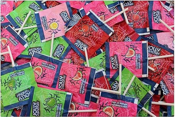 Bulk Lollipops. jolly Assorted Fruit Flavors Flat Round Pops Suckers Variety Pack Watermelon, Pink Lemonade, Green Apple, Cherry Individually Wrapped Fruity Candy, 5 Pounds