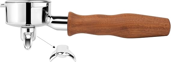 LILQ 54mm Spouted Portafilter Compatible with Breville Barista Express, Barista Pro, Bambino, and More 18-20g basket included (Rosewood, 54mm Double Spouts)