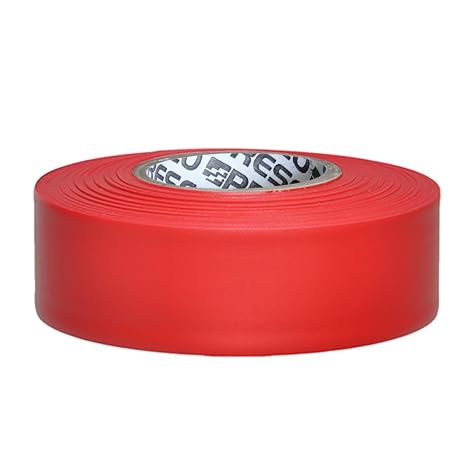 NO Adhesive, Presco Arctic Roll Flagging Tape 3 mils Thick, 1-3/16 in. x 300 ft. (Red)