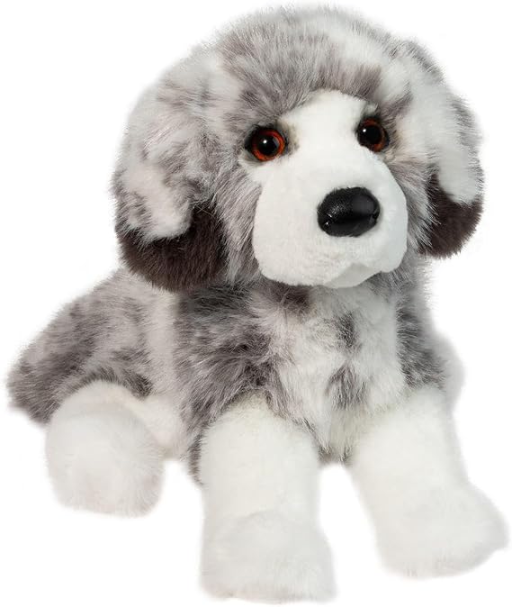 Douglas Skylar Australian Shepherd Plush Stuffed Animal, 12 Inch DLux Realistic Aussie Puppy Toy Soft Blue Merle Dog Plush for Kids, Gifts & Collectors
