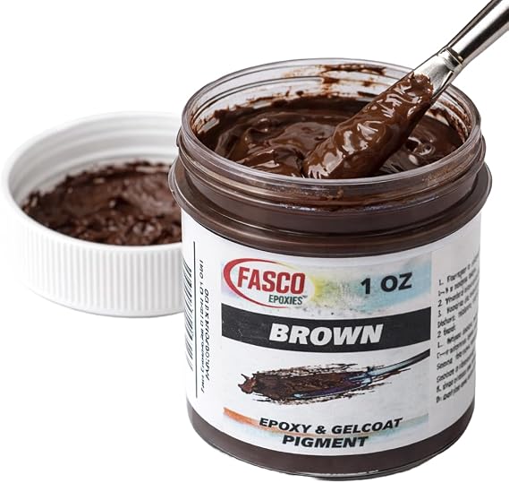 Fasco Epoxies Brown Pigment for Epoxy Resin & Gelcoat Concentrated Colorant - 1 oz