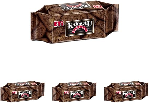 Eti Kakaolu Bisküvi 125 gr Tekli Paket 4lü paket