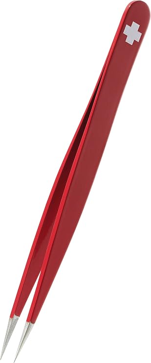 Rubis Switzerland Red Swiss Cross Point Tweezers - 1K001