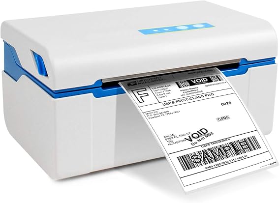 micmi Shipping Label Printer, Commercial Direct Thermal Desktop Label Printer Support Amazon Ebay PayPal Etsy Shopify Shipstation  Ups USPS FedEx DHL Support Windows, 4x6 inch Not for Mac