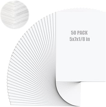 Mat Board Center 50 Pack White Foam Board 5" x 7", 1/8" Thick Board Poster Acid-Free Foam Core, Double Sided Foamboard Sheets for Projects, Art, Craft, Presentations and Wedding Signage