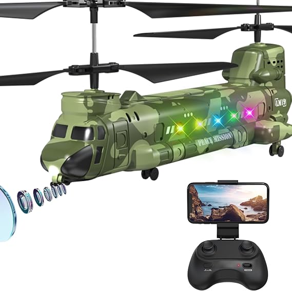 OBEST LM19-D Chinook RC Helicopter with Camera, Remote Control Military Toy
