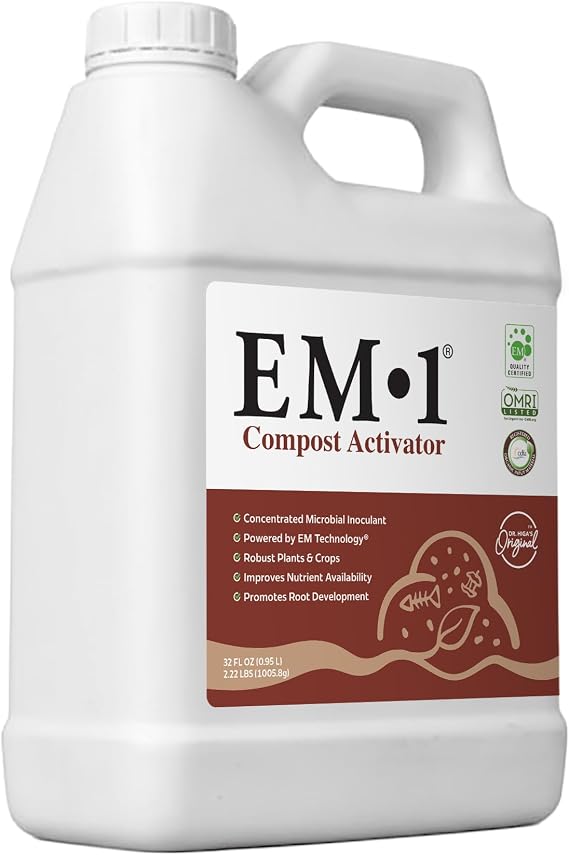 EM1 Compost Activator Microbial Inoculant for Composting Reduces Odors & Accelerates Decomposition 32 oz Concentrate