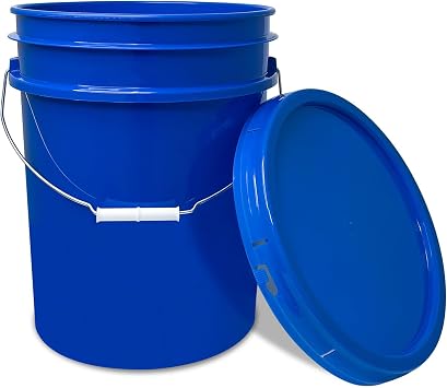 ePackageSupply 5 Gallon Bucket with Airtight Lid | Made in USA | Food Grade | Heavy-Duty Premium HPDE Plastic | Durable 90 Mil All Purpose Pail | Easy Stack and Store | BPA Free (Blue, 12)