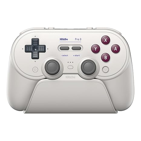 8BitDo Pro 3 Bluetooth Controller for Switch/Switch 2 TMR Joysticks, Swappable ABXY Buttons, Pro Back Buttons, Charging Dock, Hall Effect Triggers, for Windows, Apple, SteamOS, Android - G Classic