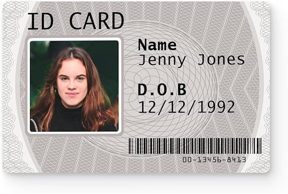 Photo ID for Everyday Use, Perfect for Travel, Age Verification, Student ID, or Emergency Backup, Custom Identification with Photo, Name and Date of Birth