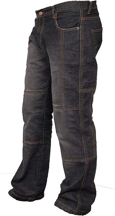 Mens Riding Motorcycle Pants Armored Motorbike Jeans with Aramid Protective Lining Adventure Touring Biker Pant Black