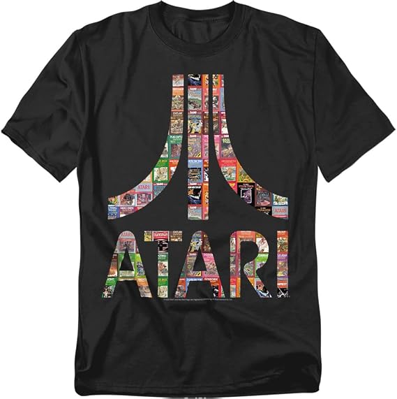 Popfunk Atari Logo Retro Video Games Logo T-Shirt, Black