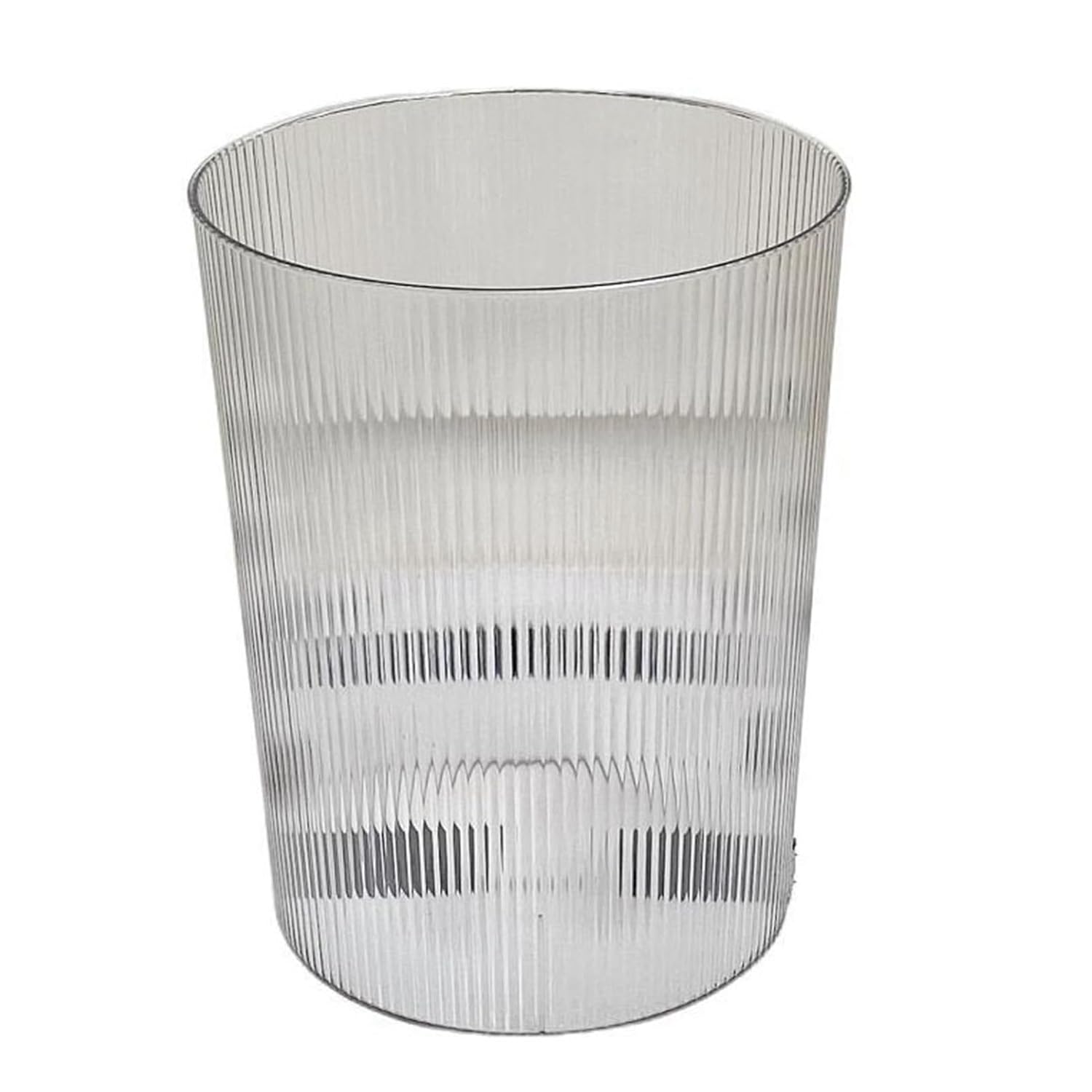 Clear Trash Can,Space Saving Trash Wastebasket,Transparent Trash Can, Multipurpose Stylish Simple Round Shape Large Capacity Waste Basket for Bathroom Bedroom Kitchen Office