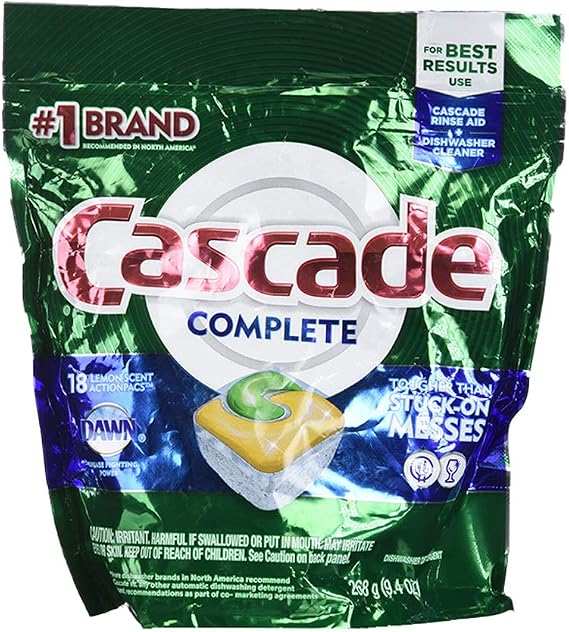 Cascade Complete Dishwasher Detergent, 18 Count