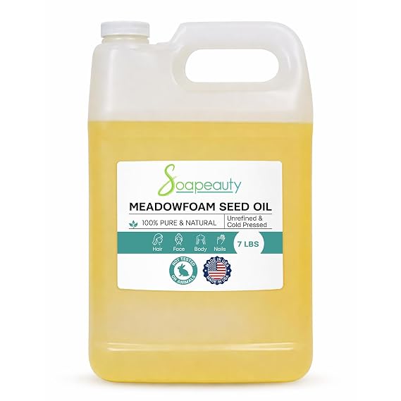 Soapeauty MEADOWFOAM SEED OIL Cold Pressed Unrefined | 100% Pure Natural Meadowfoam Seed Oil for Face & Hair | Moisturizer for Skin, Promotes Hair Growth, Balms | 7 lbs
