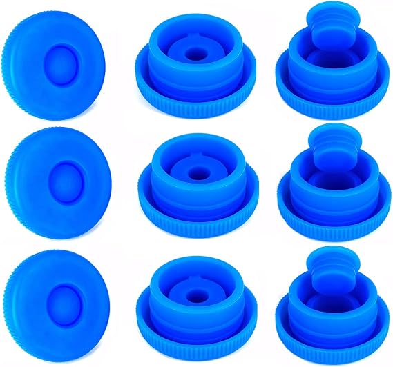 5 Gallon Water Jug Reusable Cap - Non-Spill 55mm Water Bottle Caps,Silicone Replacement Cap Lids Anti Splash-9 Pack