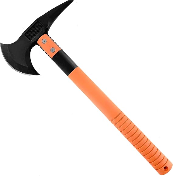 MedievalDepot Outdoor Camping Axe Collection Removable Head Stainless Steel Blades with Nylon Sheath for Survival & Bushcraft (Orange)
