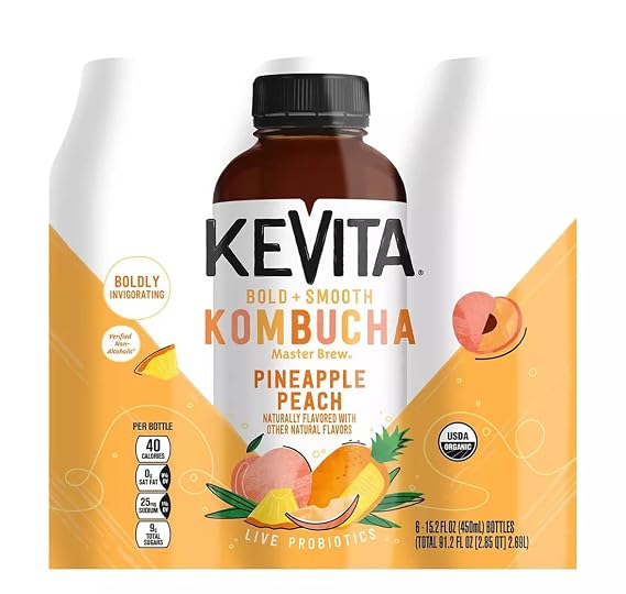 KeVita Pineapple Peach Master Brew Kombucha Non-Alcoholic Drink, 6 pk./15.2 oz.