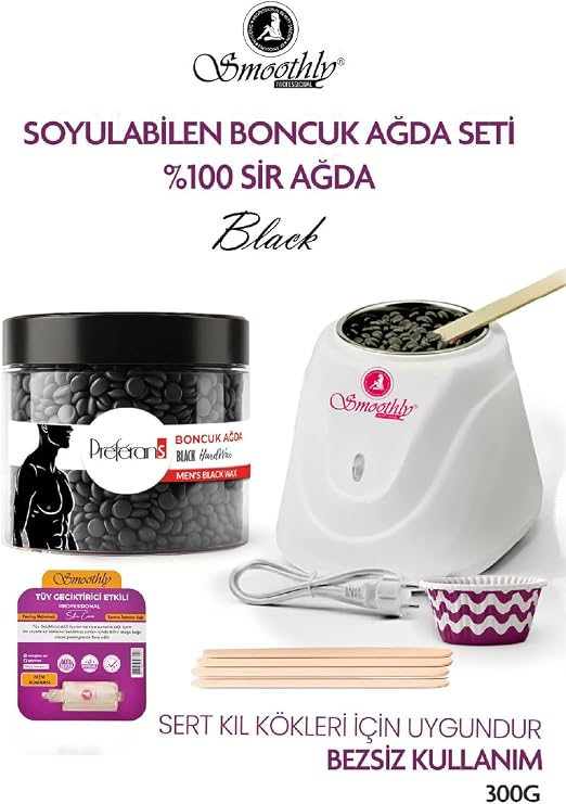 Black, Erkeklere Özel Set | 300g Boncuk Ağda + Sir Ağda Makinası