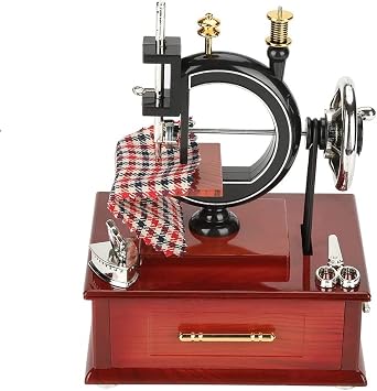 Vintage Music Box Antique Sewing Machine Music Box Table Decor Mechanical Christmas Birthday Gift