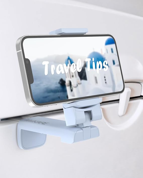 MiiKARE Airplane Phone Holder Mount, Plane Travel Essentials, Blue